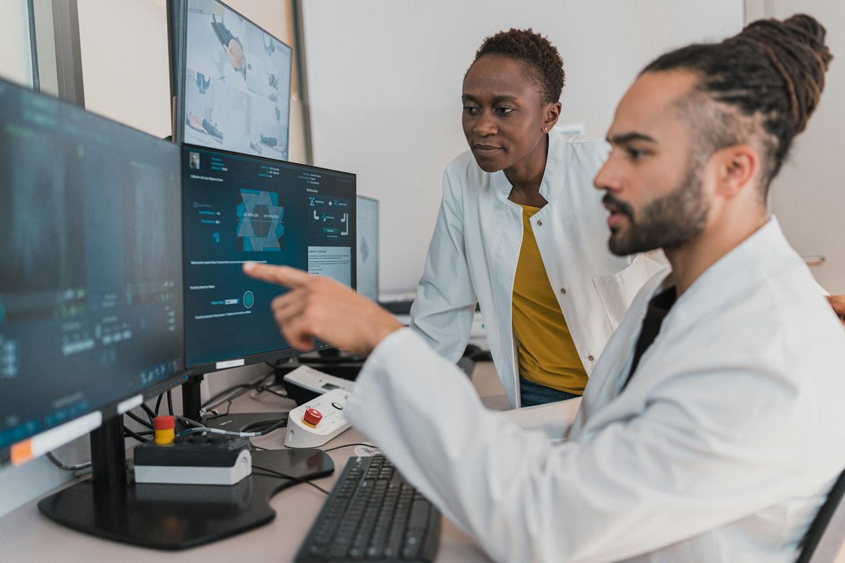 Black woman in conversation with a clinician